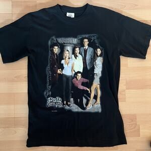 Rare Vintage 1998 Buffy the Vampire Slayer Promo T-Shirt BTVS Cast Blue Grape